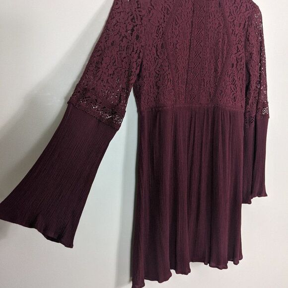 Altar'd State Maroon Lace Mini Dress Women's Medium - Picture 4 of 12